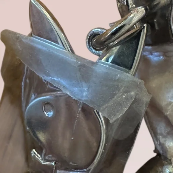 Playboy Bunny Disco Logo Metallic Vintage Y2K Hobo Bag Shoulder Purse New - Picture 4 of 4